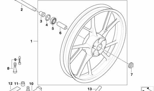 Rueda delantera magnesio OEM 36317700440 para motos BMW F 650 GS, F 800 GS. Original BMW Motorrad.
