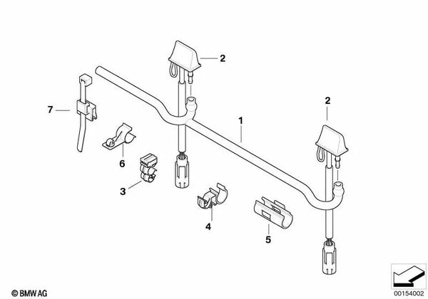 Conducto tubo flexible de lavacristales OEM 61667135410 para BMW E92, E92 LCI, E93, E93 LCI. Original BMW.