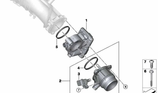 Intake Air Pipe OEM 13718489559 for BMW F70, U06, U11, U12, U10, F65, F66, U25. Original BMW
