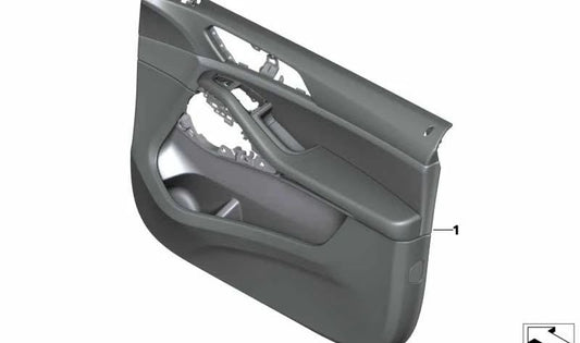 Panel interior puerta delantera izquierda en cuero blanco/azul OEM 51417998409 para BMW X6 G06 (xDrive30d, xDrive30i, xDrive40d, xDrive40i, M50d). Original BMW.