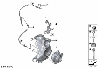 Left Schwenklager for BMW 3er G20, G20N, G21, G21N, G28, G28N 4er G22, G23 (OEM 31206878609). Genuine BMW