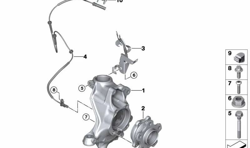 Soporte delantero izquierdo para latiguillo de freno OEM 34301543315 para BMW G20, G20N, G21, G21N, G28, G28N, G22, G22N, G23, G23N, G26, G26N, G42. Pieza original BMW.