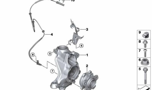 Soporte delantero izquierdo para latiguillo de freno OEM 34301543315 para BMW G20, G20N, G21, G21N, G28, G28N, G22, G22N, G23, G23N, G26, G26N, G42. Pieza original BMW.