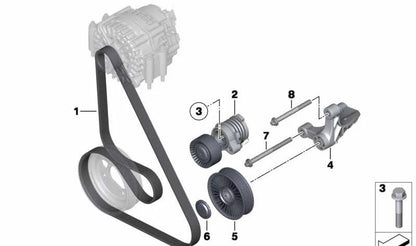 Rachated -Riemen für BMW F10, F06, F12, F13, F06N, F12N, F13N (OEM 11287843246). Original BMW