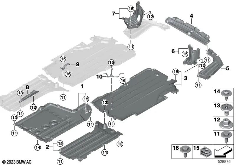 Doublage arrière inférieur pour BMW X5 G05, G05N, X6 G06, G06N (OEM 51128091979). BMW d'origine.