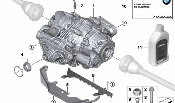Grupo trasero (diferencial trasero) OEM 33107850170 para BMW X5 F85 y BMW X6 F86. Relación I=3,15. Repuesto original BMW.