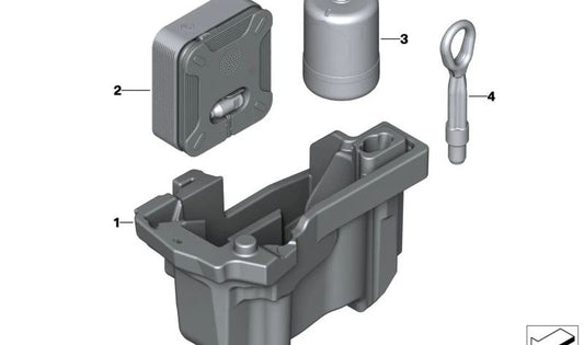 Bandeja portaequipos para kit de movilidad OEM 71106892767 para BMW G31 (520e, 530e, 530e xDrive). Original BMW.