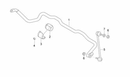 Cojinete de Goma Estabilizador para BMW Serie 7 E38 (OEM 31351091555). Original BMW.