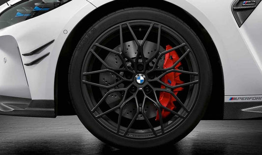 Juego de llantas completo M Performance estilo cruzado 1000 OEM 36115B758B0 para BMW G80, G81, G82, G83 (no apto para CS y CSL). Llantas 20"/21" forjadas en negro mate con neumáticos Michelin. Original BMW.