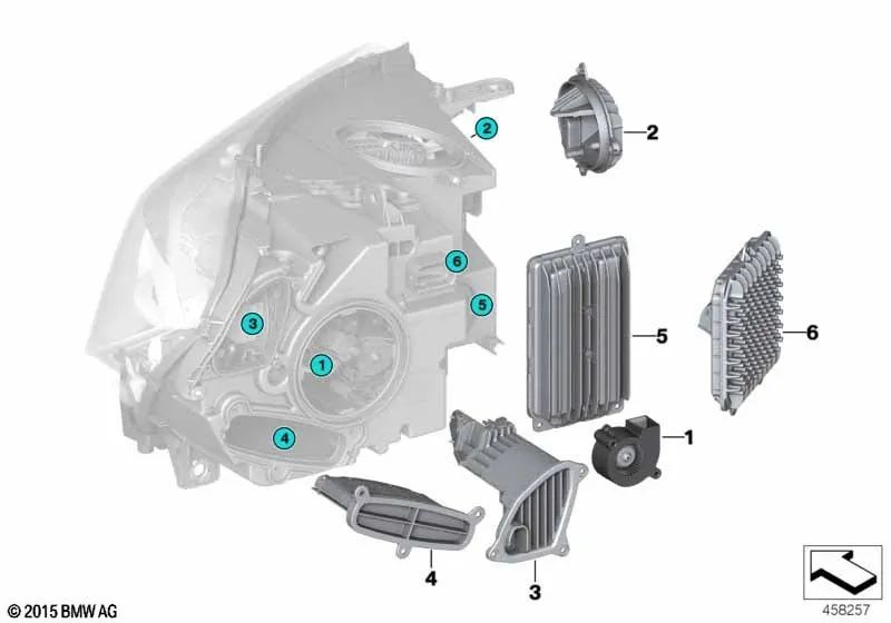 Módulo LED para luz de volta à esquerda para BMW X5 F15, F85, X6 F16, F86 (OEM 63117381449). BMW original