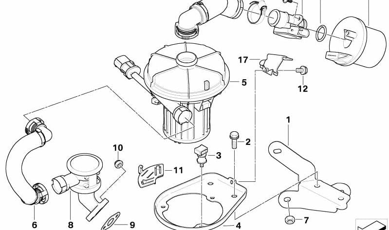 Tubo de presión para BMW X3 E83 (OEM 11723420627). Original BMW.