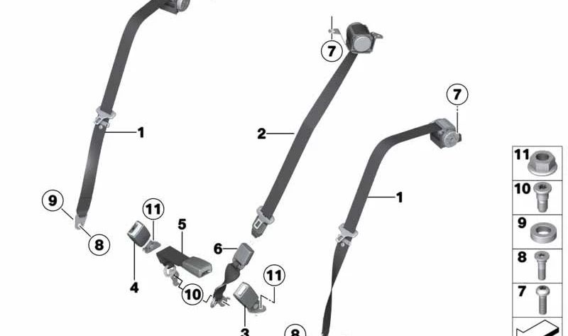 Tornillo cabeza cilíndrica M10 OEM 52009808230 para MINI Countryman R60 (2010-2016). Original MINI.