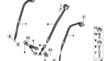 Tornillo cabeza cilíndrica M10 OEM 52009808230 para MINI Countryman R60 (2010-2016). Original MINI.