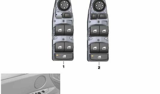 Interruptor elevalunas eléctrico lado conductor OEM 61319297346 para BMW F15, F16, F39, F45, F46, F48. Original BMW.