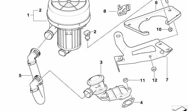 Manguito de presión OEM 11723402005 para BMW X3 (E83). Original BMW.
