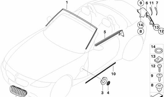 Marco trasero de piloto derecho imprimado OEM 51717078268 para BMW Z4 E85. Original BMW.