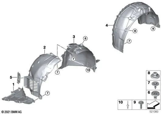 Rear right wheel arch cover for BMW 4 Series G82, G83 (OEM 51718086110). Original BMW.