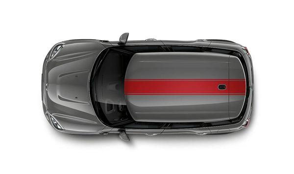 Kit de adhesivos deportivos techo rojo OEM 51142414411 para MINI F60 {Cooper, Cooper S, Cooper D, Cooper SD, One} con techo de cristal o estándar. Original MINI.