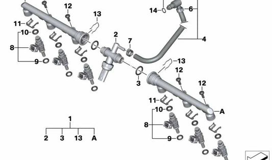Attache rapide de carburant 90° OEM 16117666735 pour BMW Motorrad K1200 S, K1300 R, K1600 GT... et plus encore. BMW Motorrad d'origine.