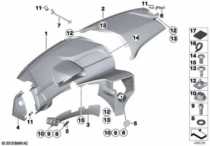 Tuerca C-Clip para BMW Serie 3 E46, Serie 5 E60, E60N, E61, E61N, F07, F10N, F11N, Serie 6 E63, E63N, E64, E64N, F06, F12, F13, Serie 7 E65, E66, F01, F02, F04, i I01, I01N, X3 F25, X4 F26, X5 E70, E70N, X6 E71, E72, Z4 E85, E86 y para MINI R50, R52, R53,