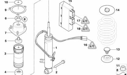 Links hinterer Schock OEM 37126794547 für BMW E71. Original BMW.