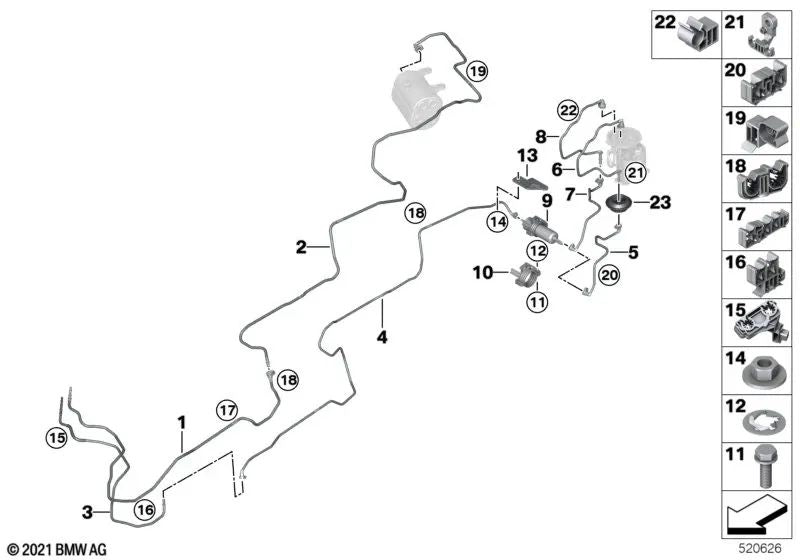 AxialSicherung pour BMW 1 F20 Series, F21, F52, série 2 F22, F23, F44, F45, F46, F87, série 3 E90, E91, E92, E93N, F30, F31, F34, F35, F80, G20, série 4 F32 , F33, F36, F82, X1 E84, F48, F49, X2 F39, X5 G05 (OEM 13328511095). BMW d'origine.