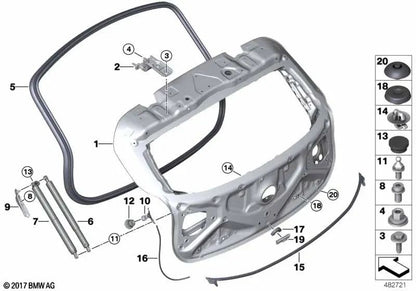 Transmissão do fuso para BMW F39 (OEM 51249465654). BMW original