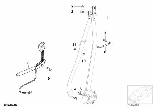 Zylindrische Schraube mit Waschmaschine für BMW E60, E60N, E61, E61N, E65, E66 (OEM 07146989598). Original BMW.