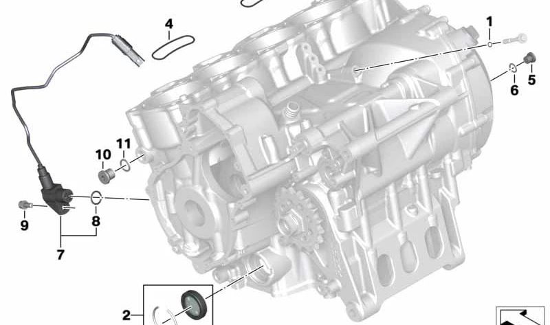 Anillo obturador toroidal OEM 11117717366 para motos BMW S 1000 RR, S 1000 R, S 1000 XR, HP4. Original BMW Motorrad.