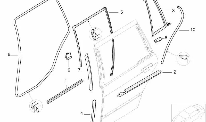 Cubierta de pozo exterior derecha OEM 51221960848 para BMW Serie 3 E36 (1990-1999). Original BMW.