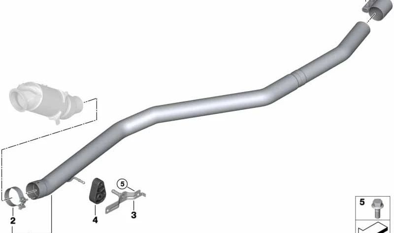 Tubo delantero del sistema de escape OEM 18308506986 para BMW E70, E71. Original BMW.