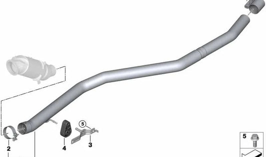 Tubo delantero de escape (Vorrohr) OEM 18308506990 para BMW E71. Original BMW.