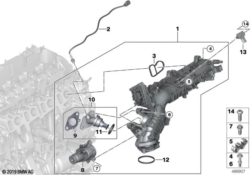 Sauganlage-AAG mit Ventilkontrolle für BMW F20N, F21N, F22, F30, F30, F31, F34, F32, F33, F36, F10N, F11n, G30, G31, G11, G12, F25, G01, G02, F15 (OEM 116185136555555555555555555555555555555555555555555555555555555555555555555, G02, F15. ). Original BMW