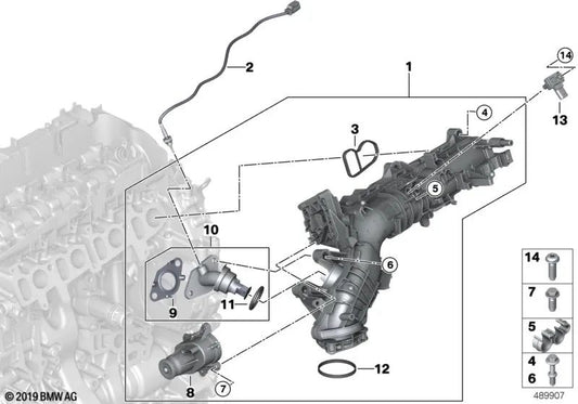 Sauganlage-AAG mit Ventilkontrolle für BMW F20N, F21N, F22, F30, F30, F31, F34, F32, F33, F36, F10N, F11n, G30, G31, G11, G12, F25, G01, G02, F15 (OEM 116185136555555555555555555555555555555555555555555555555555555555555555555, G02, F15. ). Original BMW