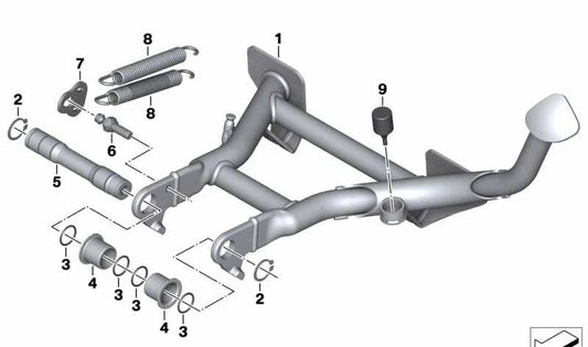 OEM Lateral Cavalino 46528522559 para BMW Motorrad K1600 GT, GTL e GTL Exclusivo (KK48 Models, anos 2010-2027). BMW Motorrad original.