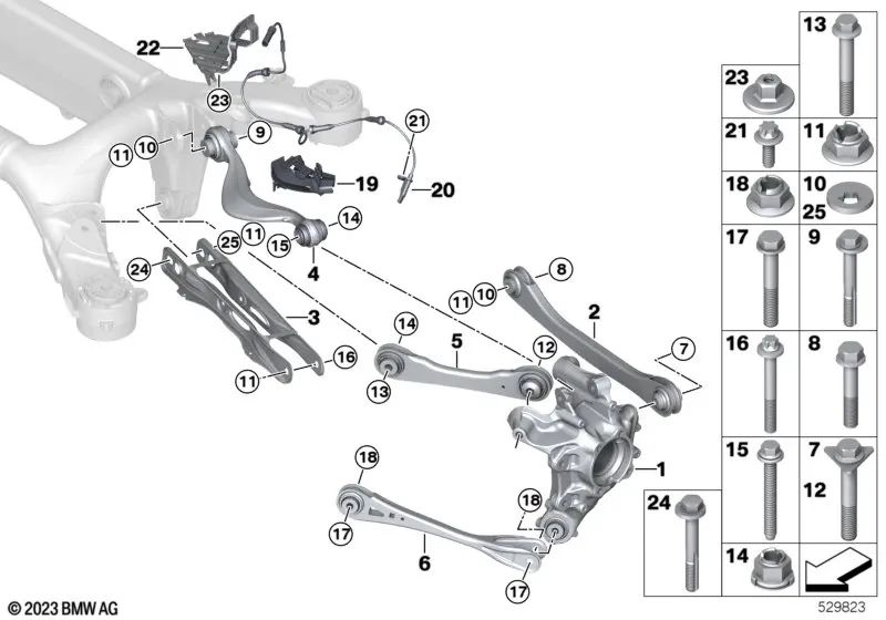 Rechtsrad -Geschwindigkeitssensor für BMW F90, G30, G38, G90, G12N, G70, F91, F92, G14, G15, G16 (OEM 34526886994). Original BMW.