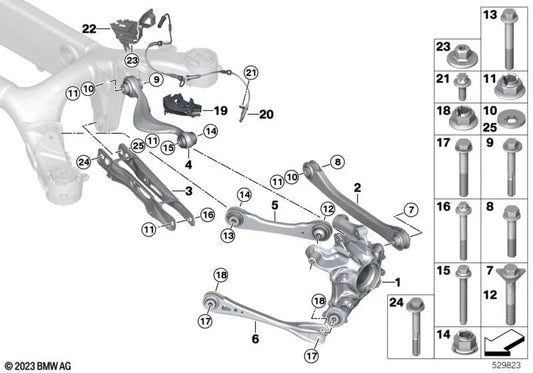 Rechtsrad -Geschwindigkeitssensor für BMW F90, G30, G38, G90, G12N, G70, F91, F92, G14, G15, G16 (OEM 34526886994). Original BMW.