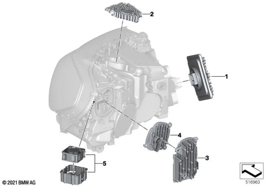 Módulo LED de luz diurna esquerda para BMW X3 F97N, G01N, X4 F98N, G02N (OEM 63115A0E621). BMW originais.