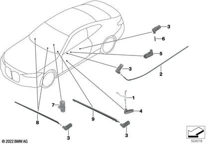 Guia de luz para mapas da frente direita bolso para BMW G42, G20, G21, G28, G80, G22, G23, G26, G82, G83 (OEM 63316998140). BMW original.