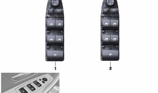 Botão da chave de janela elétrica para motorista. OEM 61315A3B0D3 para BMW F23, F33, F83, E34. BMW original.