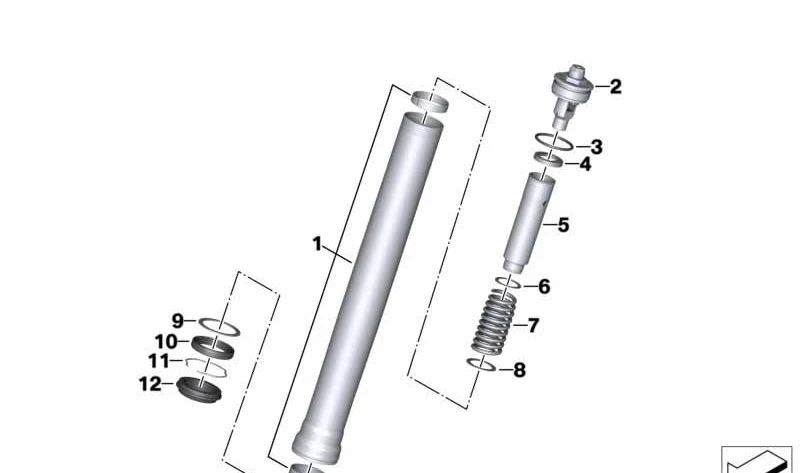 Tapa derecha de horquilla OEM 31427718367 para BMW Motorrad R nineT (RK21), S 1000 RR (SK46). Compatible con modelos 2009-2023. Recambio original BMW Motorrad.