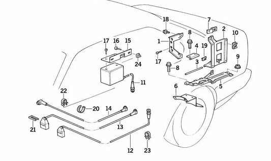 Support CD original OEM 65618102340 pour la série BMW 5 E34. Pièce BMW originale. Idéal pour la fixation du chargeur CD.