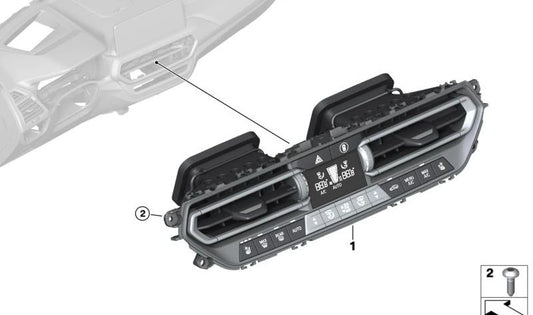 Panel de control climatizador OEM 64119855409 para BMW G42, G20, G21, G28, G80, G22, G23, G26, G82, G83, G01, G08, F97, G02, F98, G29. Original BMW.