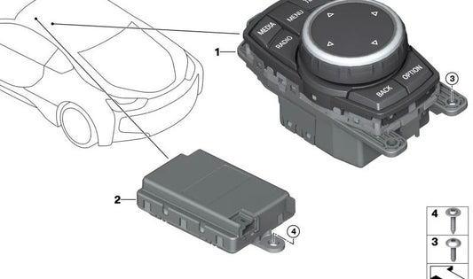 Contrôleur IDrive OEM 65829350726 pour BMW F07, F10, F11, F01, F02, F15, F85, F16, F86, I12. BMW d'origine.