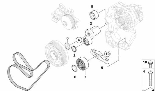 Tornillo OEM 11287811798 para BMW E81, E82, E87, E88, E90, E91, E92, E93, E60, E61, F07, F10, F11, F01, F02, E84, E83, E70, E71. Original BMW.