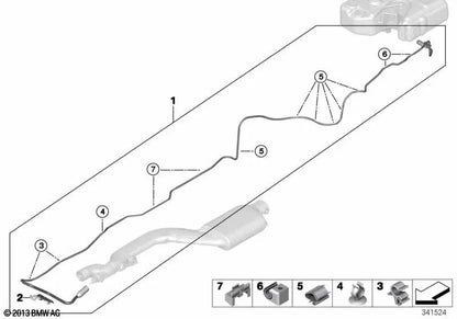 Dosierleitung para BMW F10N, F11N (OEM 16197278509). Original BMW