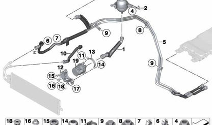 Zusätzliche Kältemittelpumpe für BMW F22, F87, F30, F34, F32, F36 (OEM 11517583965). Original BMW