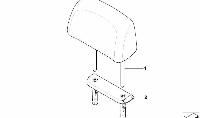 Reposacabezas de cuero OEM 52207247112 para BMW Serie 1 Cabrio (E88). Original BMW