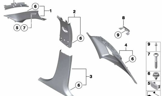 Blende A-Säule deixado para BMW X1 E84 (OEM 51438047713). BMW original