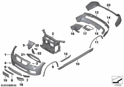 License plate holder for BMW X1 E84 (OEM 51118038046). Genuine BMW.